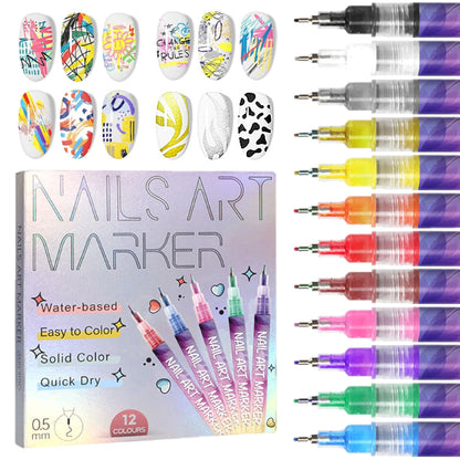 🎅🎄CHRISTMAS SPECIAL PRICE: ￡9.99!!⏳12 Colors Nail Art Pens Set🎨💅