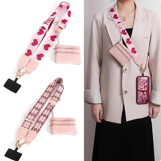 ❣️HOT SALE-50% OFF📱Crossbody Phone Strap with Zippered Pouch