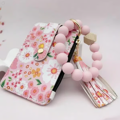 🎁🔥Last day sale 50% OFF🔥 Women’s Boho Style Card Bag with Beaded Bracelet & Tassel Keychain