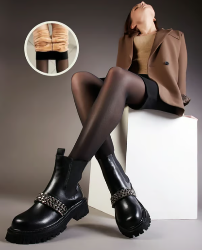 🔥Early Winter Discount-49% OFF🔥Flawless Legs Fake Translucent Warm Plush Lined Elastic Tights