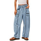 🌞Summer Sale 50% OFF🔥Women's Casual Loose Drawstring Wide-Leg Pants👖