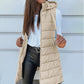 🔥HOT SALE 50% OFF🎁Women’s Zip-Up Long Puffer Vest👗 | Solid Color | Sleeveless | Hooded | Winter Wear 💕