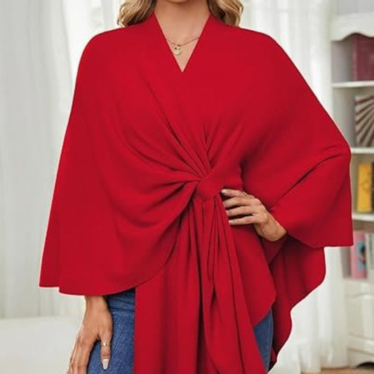 🎁🔥Last day sale 50% OFF🔥Women's Elegant Soft Open Front Poncho Sweater