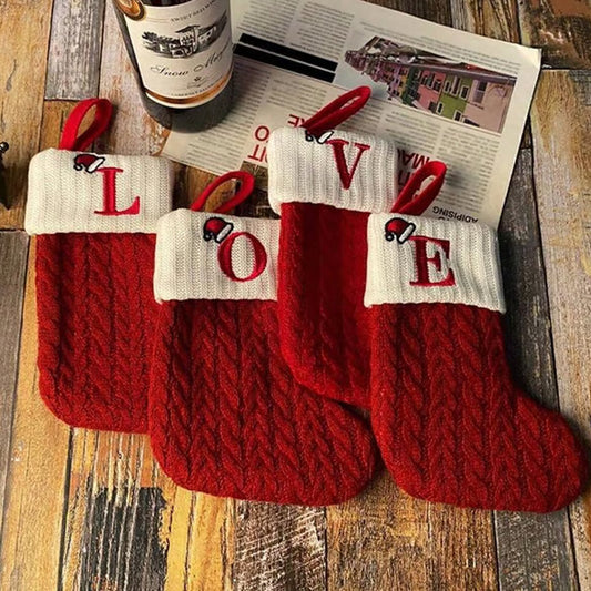 🎅Christmas Gift Idea ￡8.99!!🎁Personalized Initial Knitted Christmas Stocking